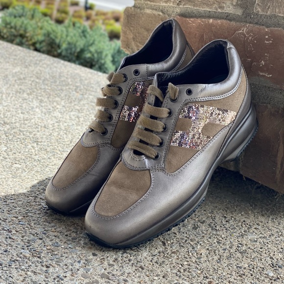 Hogan Interactive Walking Shoes Sequin Trainers - Picture 6 of 16
